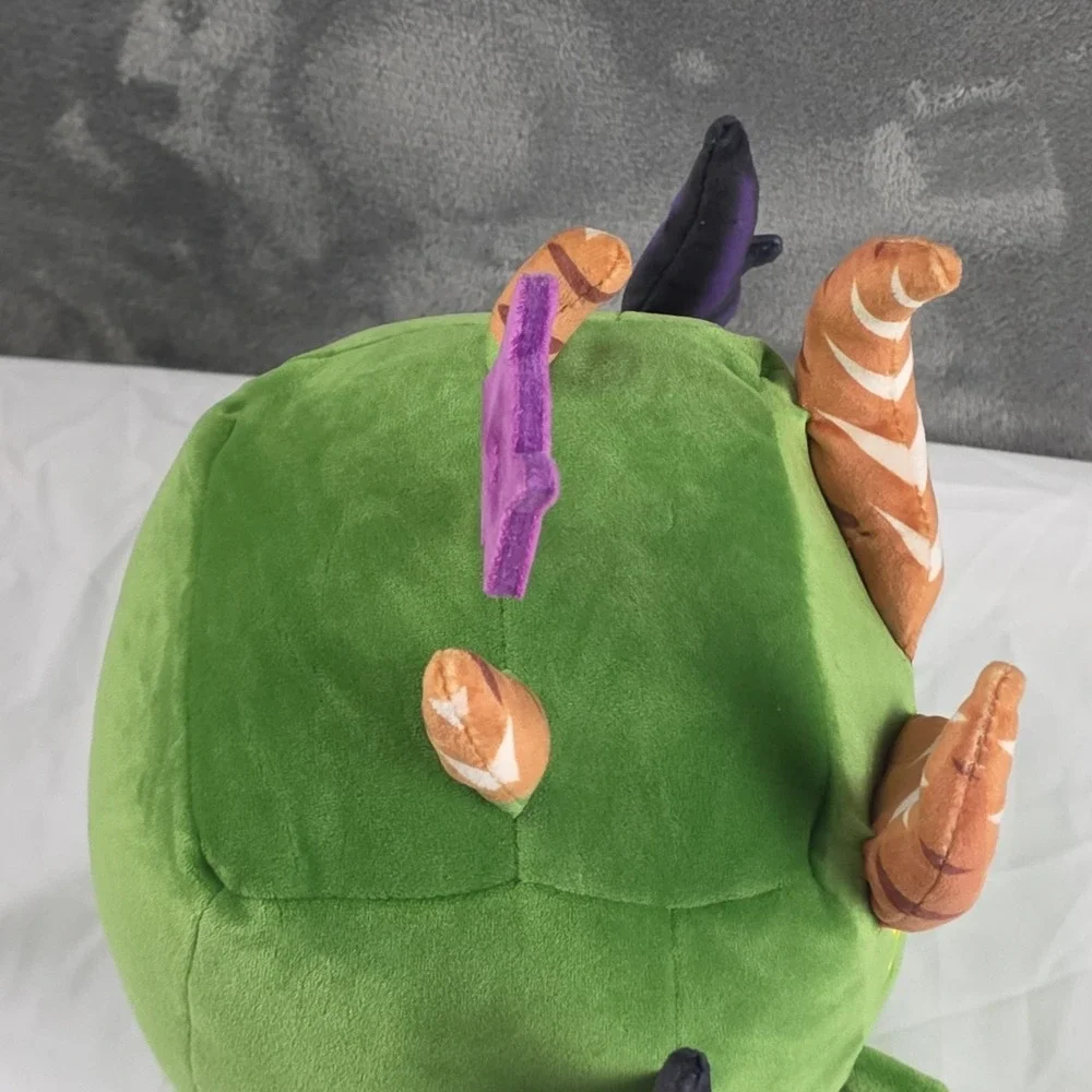 Roblox Blox Fruits Dragon Fruit Plush Green Square Stuffed Toy Game Collectible